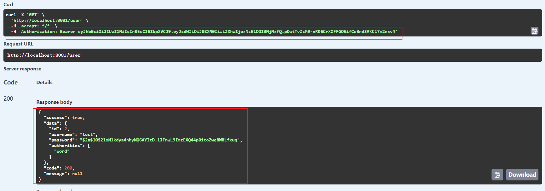 携带token请求登入